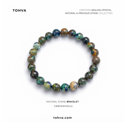 Chrysocolla Natural Stone Bracelet | Blue-Green Healing Crystal Jewelry