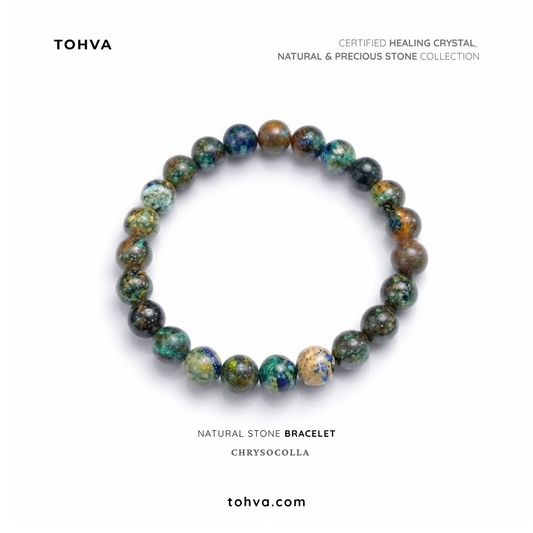 Chrysocolla Natural Stone Bracelet | Blue-Green Healing Crystal Jewelry