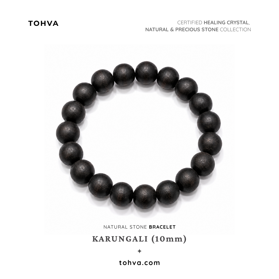 Karungali Natural Stone Bracelet | Certified Traditional Strength & Protection Jewelry