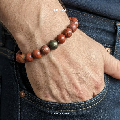 Picasso Jasper Natural Stone Bracelet Certified Multi-Colored Healing Crystal Jewelry