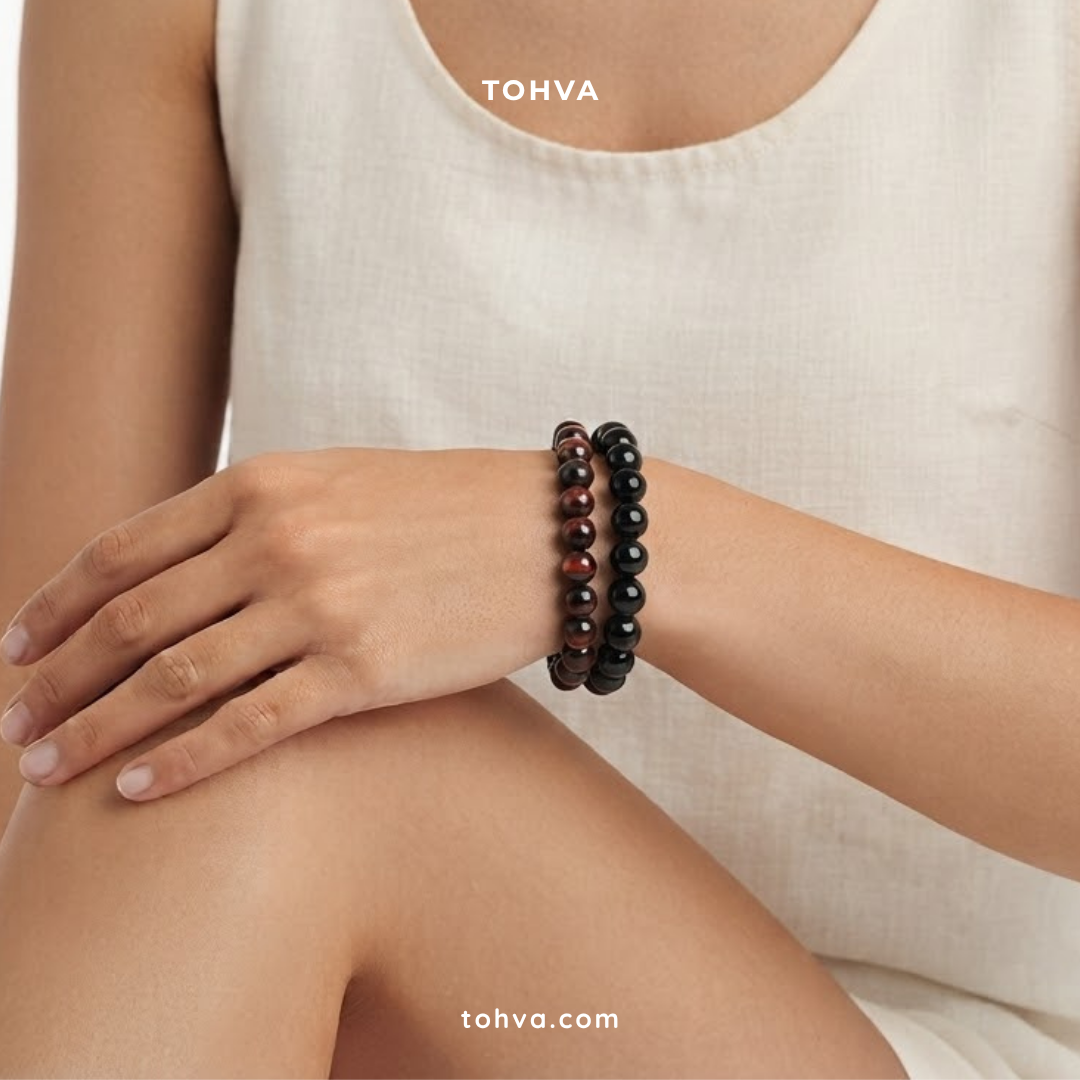 Red Tiger Eye Natural Stone Bracelet | Certified Healing Crystal Jewelry