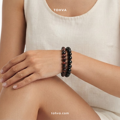 Red Tiger Eye Natural Stone Bracelet | Certified Healing Crystal Jewelry