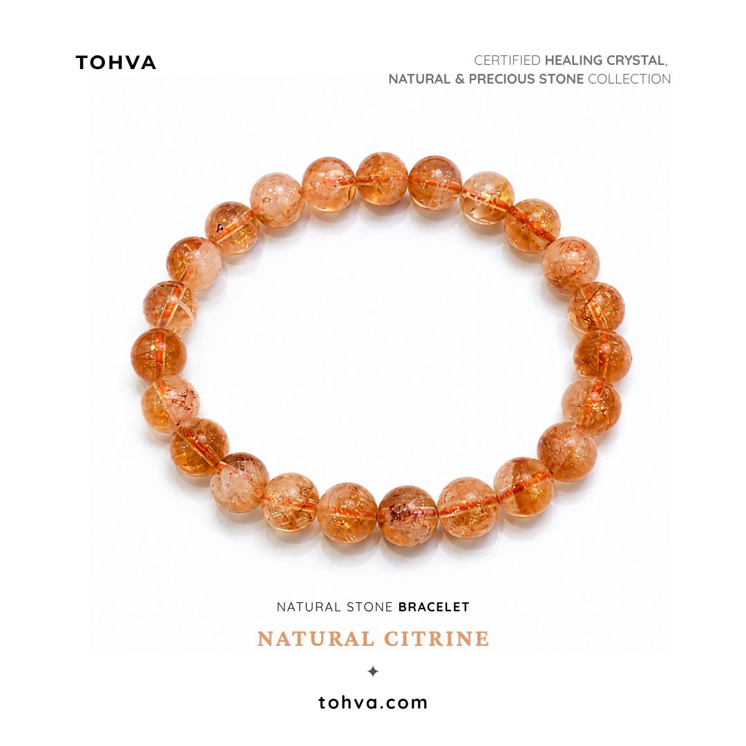 Citrine Natural Stone Bracelet | Certified Abundance Crystal Jewelry