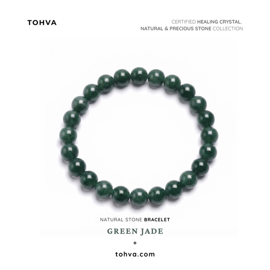 Green Jade Natural Stone Bracelet | Certified Green Harmony Crystal Jewelry
