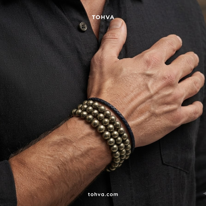 Golden Hematite Natural Stone Bracelet | Certified Stone of Grounding & Willpower Jewelry