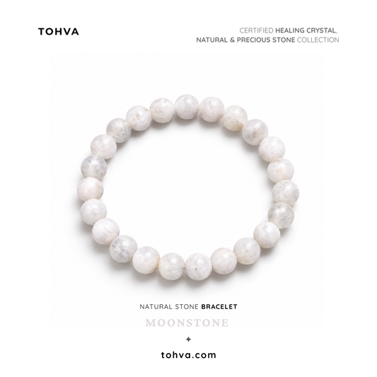 Moon Stone Natural Stone Bracelet | Certified Intuition & Balance Crystal Jewelry