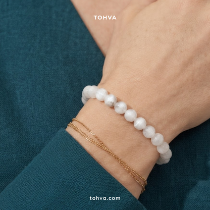 Moon Stone Natural Stone Bracelet | Certified Intuition & Balance Crystal Jewelry