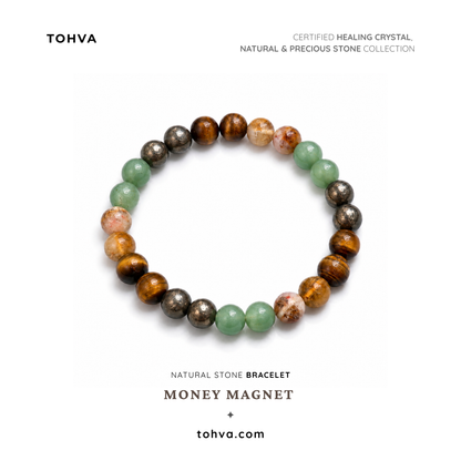 Money Magnet Natural Stone Bracelet | Prosperity & Abundance Crystal Jewelry