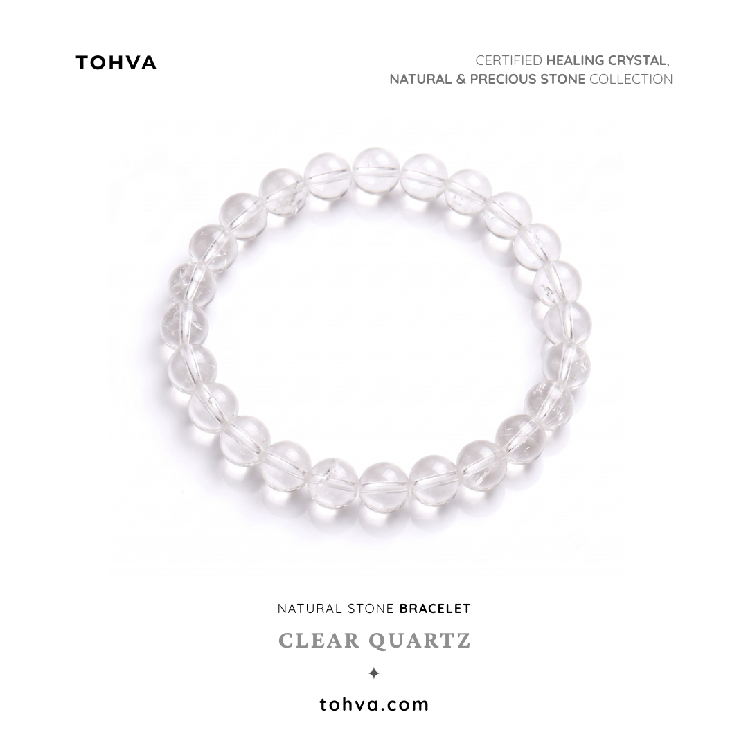Clear Quartz Natural Stone Bracelet | Certified Master Healer Crystal Jewelry