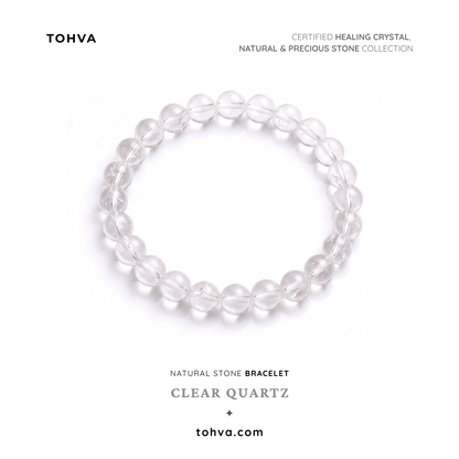 Clear Quartz Natural Stone Bracelet | Certified Master Healer Crystal Jewelry