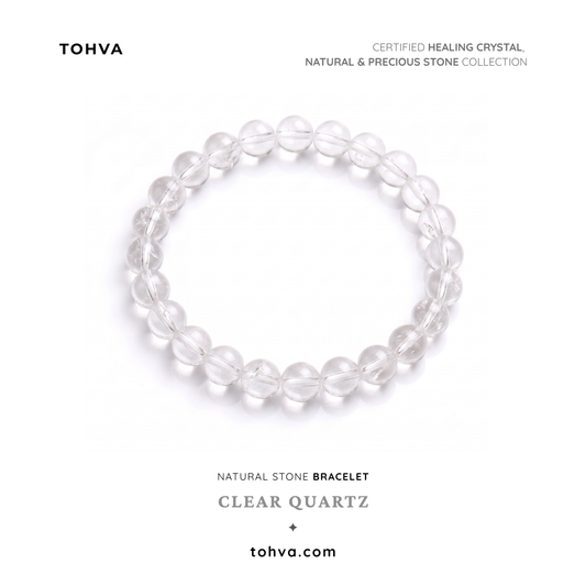 Clear Quartz Natural Stone Bracelet | Certified Master Healer Crystal Jewelry