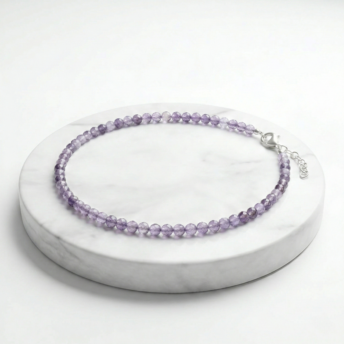 Amethyst Natural Stone Anklet | Certified Healing Crystal Jewelry