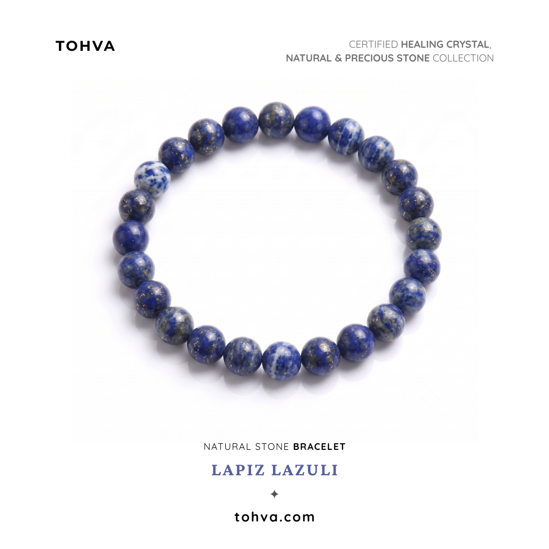 Lapis Lazuli Natural Stone Bracelet | Certified Wisdom & Spiritual Growth Crystal Jewelry