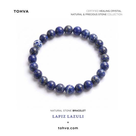 Lapis Lazuli Natural Stone Bracelet | Certified Wisdom & Spiritual Growth Crystal Jewelry