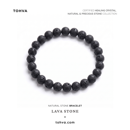 Lava Stone Natural Stone Bracelet | Certified Grounding & Emotional Stability Crystal Jewelry
