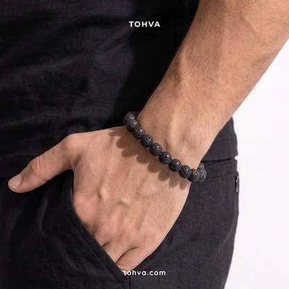 Lava Stone Natural Stone Bracelet | Certified Grounding & Emotional Stability Crystal Jewelry
