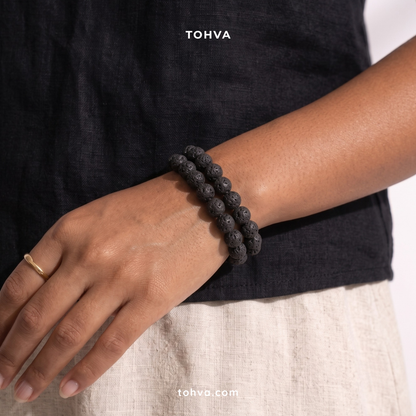 Lava Stone Natural Stone Bracelet | Certified Grounding & Emotional Stability Crystal Jewelry