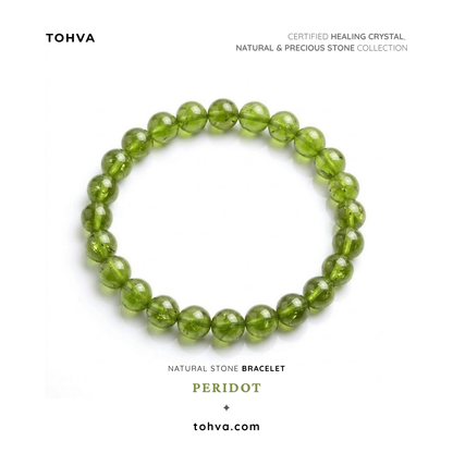 Crystallised Peridot Natural Stone Bracelet | Certified Prosperity & Renewal Crystal Jewelry