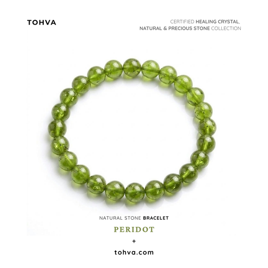 Crystallised Peridot Natural Stone Bracelet | Certified Prosperity & Renewal Crystal Jewelry