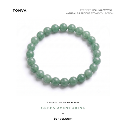 Green Aventurine Natural Stone Bracelet | Certified Stone of Luck & Heart Healing Jewelry
