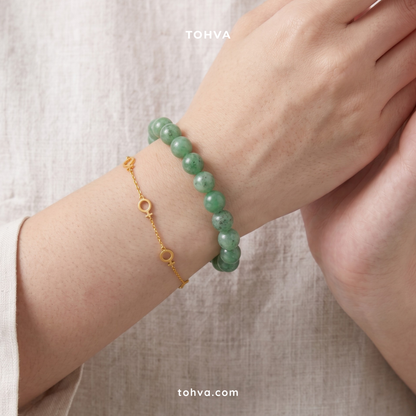 Green Aventurine Natural Stone Bracelet | Certified Stone of Luck & Heart Healing Jewelry
