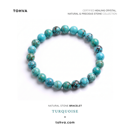 Firoza(Turquoise) Natural Stone Bracelet | Certified Stone of Protection & Prosperity Jewelry
