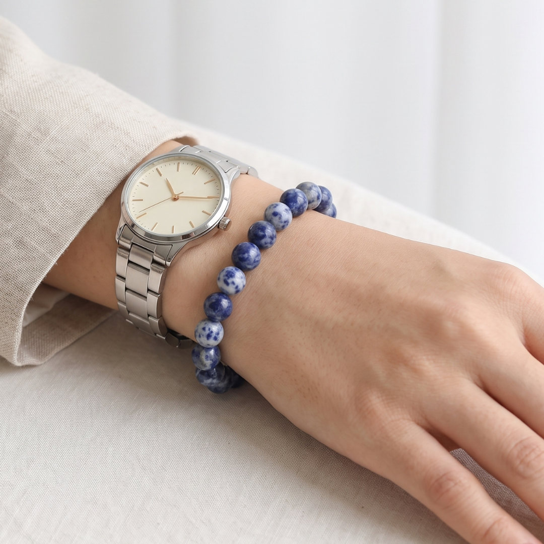 Sodalite Natural Stone Bracelet Certified Blue Healing Crystal Jewelry