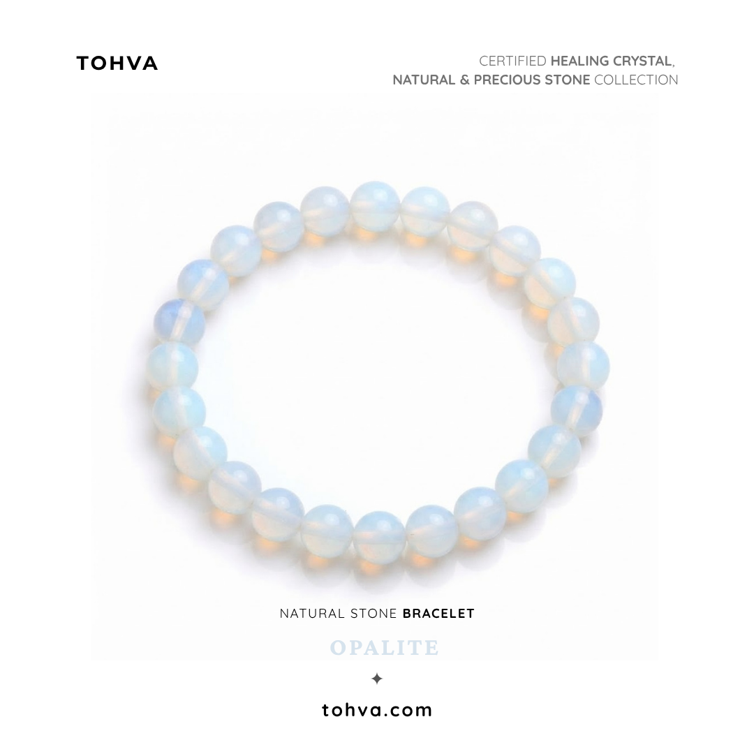 Opalite glass Stone Bracelet | Certified Persistence & Transition Crystal Jewelry