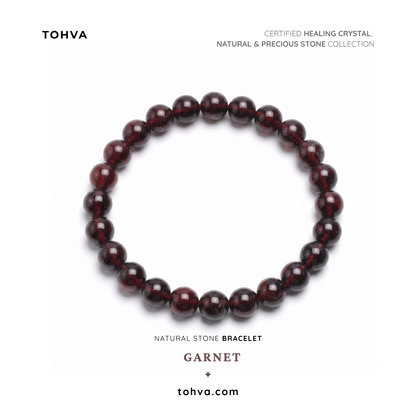 Garnet Natural Stone Bracelet | Certified Stone of Energy & Passion Jewelry