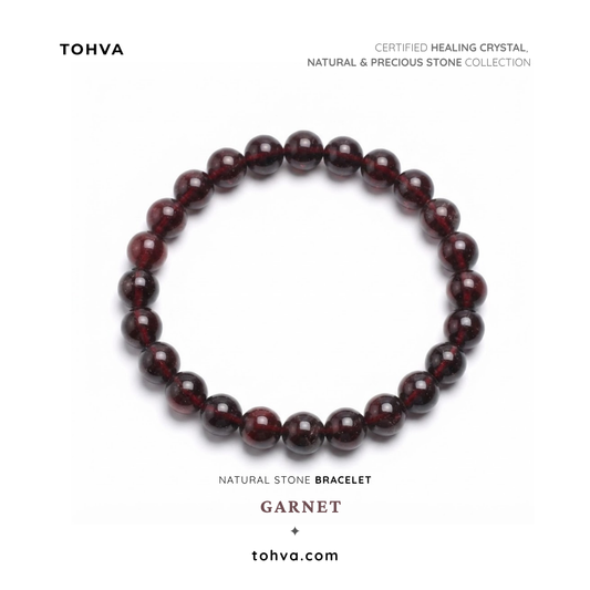 Garnet Natural Stone Bracelet | Certified Stone of Energy & Passion Jewelry