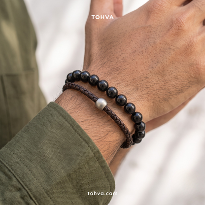 Black Tourmaline Natural Stone Bracelet | Certified Protective Crystal Jewelry