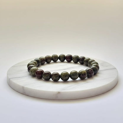 Dragon Jasper Natural Stone Bracelet | Certified Strength & Grounding Crystal Jewelry