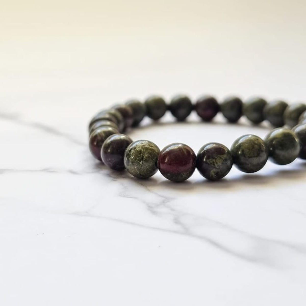 Dragon Jasper Natural Stone Bracelet | Certified Strength & Grounding Crystal Jewelry