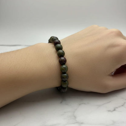 Dragon Jasper Natural Stone Bracelet | Certified Strength & Grounding Crystal Jewelry