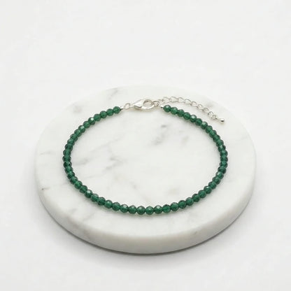 Green Jade Natural Stone Anklet | Certified Healing Crystal Jewelry