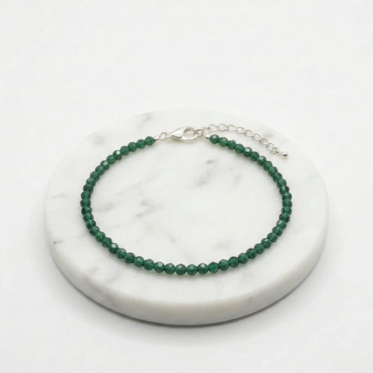 Green Jade Natural Stone Anklet | Certified Healing Crystal Jewelry