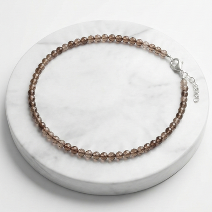 Hessonite (Gomed) Natural Stone Anklet Certified Healing Crystal Jewelry